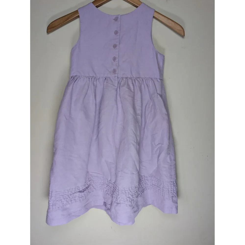 Vintage Gymboree Rainbow Tag Floral Linen Dress Girls XL 5-6‎ Lilac cottagecore